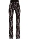 Versace Jeans Couture Chain-print Flared Trousers In Black