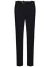 Versace Jeans Couture Tailored Viscose Trousers Featuring Belt In Black