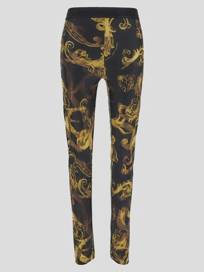 Versace Jeans Couture Trousers In Blackgold