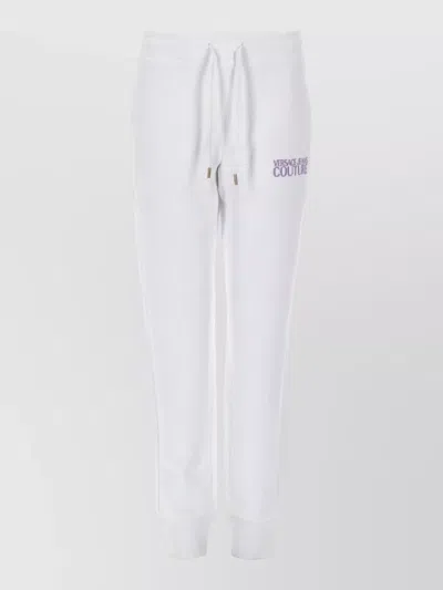 Versace Jeans Couture Trousers Featuring Ribbed Cuffs Detail In White