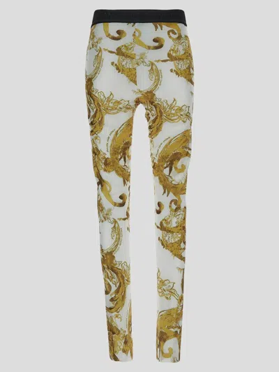 Versace Jeans Couture Trousers In Whitegold