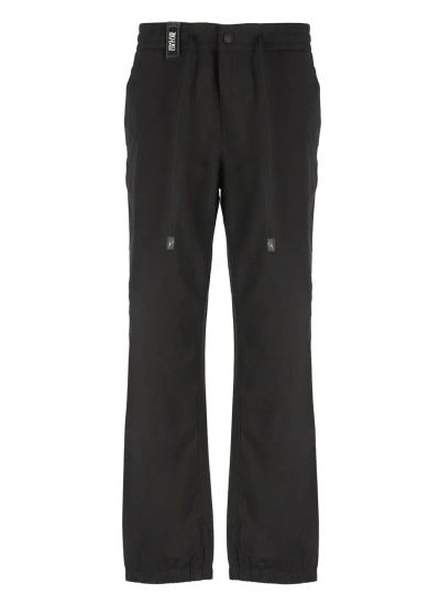 Versace Jeans Couture Trousers With Patch Logo In Black