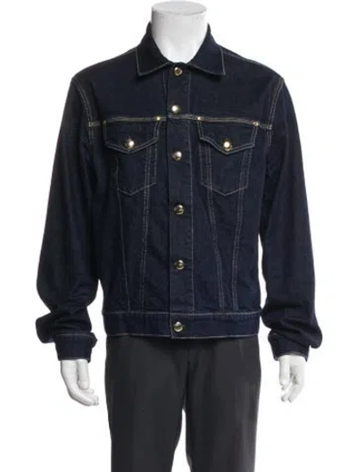 Pre-owned Versace Jeans Couture Trucker Jacket In Blue