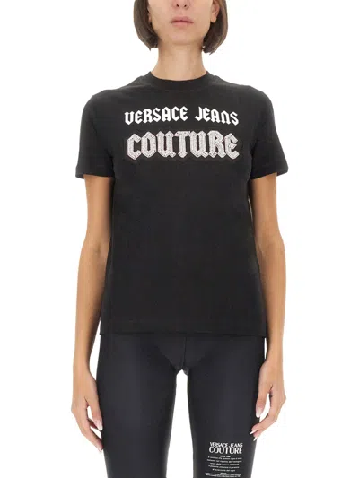Versace Jeans Couture T-shirt With Logo In Black