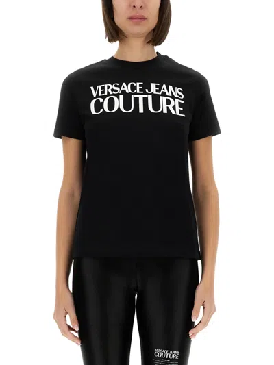 Versace Jeans Couture T-shirt With Logo In Black