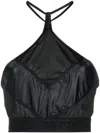 Versace Jeans Couture Tulle-panelled Crop Top In Black