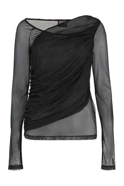 Versace Jeans Couture Tulle Top In Multi