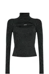 Versace Jeans Couture Lurex Jersey In Black