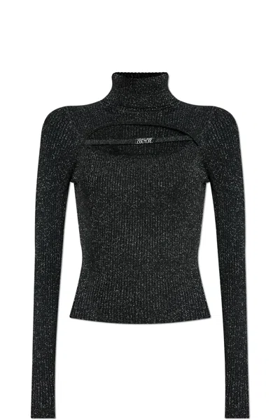 Versace Jeans Couture Lurex Jersey In Black