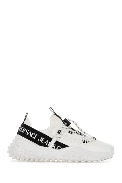 Versace Jeans Couture Two-tone Fabric Sneakers In White