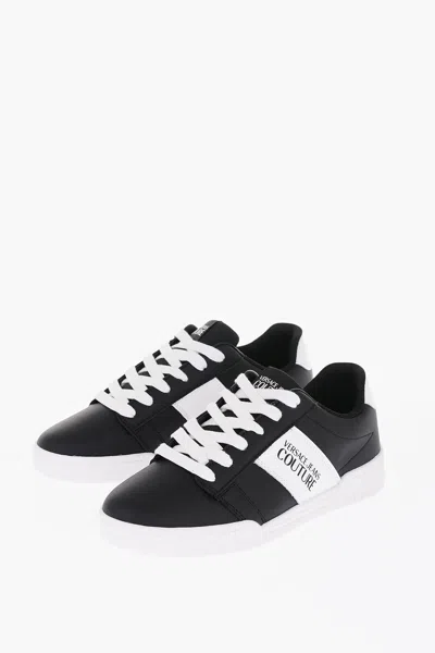 Versace Jeans Couture Two-tone Leather Brooklyn Low-top Sneakers Wit In Multi