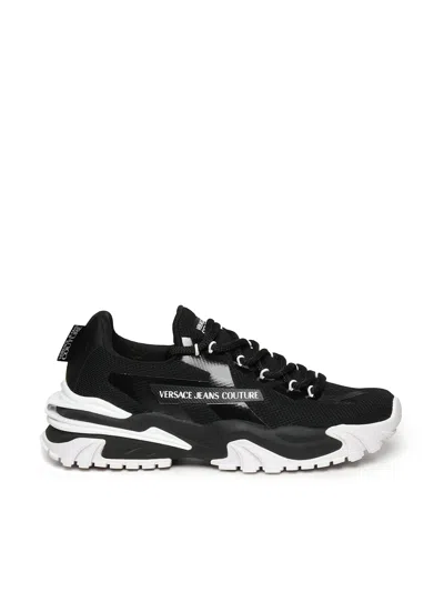 Versace Jeans Couture Two-tone Sneakers With Logo In Black