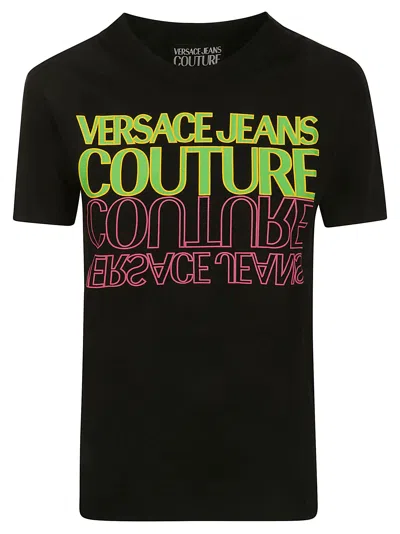 Versace Jeans Couture Logo-print Cotton T-shirt In Black
