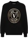 Versace Jeans Couture Round Emblem Wool Sweater In Black