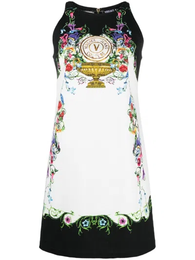 Versace Jeans Couture Tomcat Panel Garden Dress In White