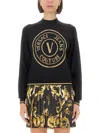 Versace Jeans Couture V-emblem Wool Jumper In Black