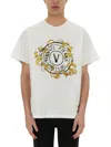 Versace Jeans Couture T-shirt V-emblem Outline Baroque In White