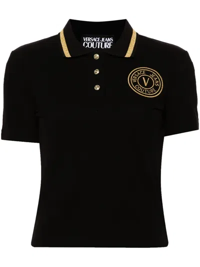 VERSACE JEANS COUTURE V-EMBLEM PIQUÉ POLO SHIRT