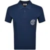 Versace Jeans Couture V Emblem Polo Blue In Blue
