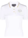 Versace Jeans Couture V-emblem Polo Shirt In White