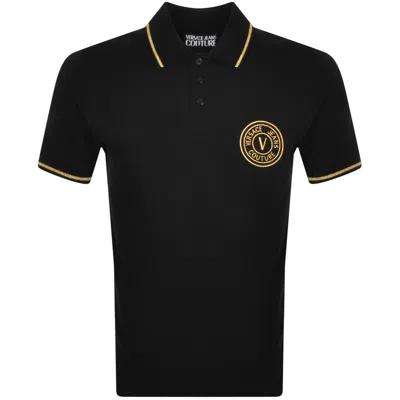 Versace Jeans Couture V Emblem Polo T Shirt Black
