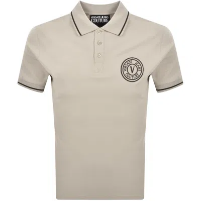 Versace Jeans Couture V Emblem Polo T Shirt Brown