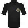 Versace Jeans Couture V Emblem Rubber Shirt Black In Black
