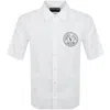 Versace Jeans Couture V Emblem Rubber Shirt White In White
