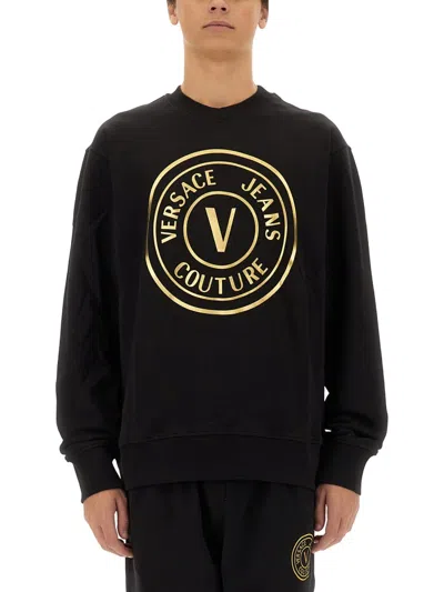 Versace Jeans Couture V-emblem Sweatshirt In Black