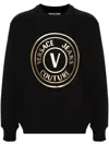 Versace Jeans Couture Round Emblem Wool Sweater In Black