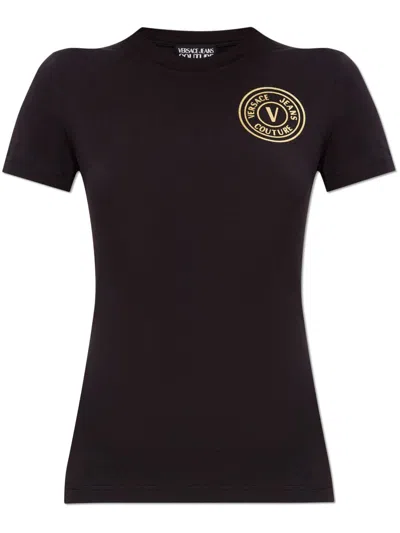 Versace Jeans Couture V-emblem T-shirt In Black