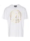Versace Jeans Couture Logo-print Cotton T-shirt In Blanco