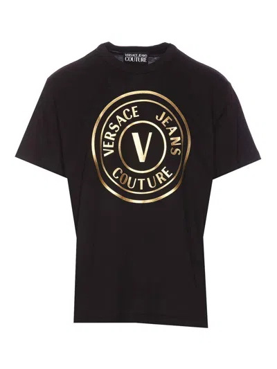 Versace Jeans Couture V-emblem T-shirt In Negro