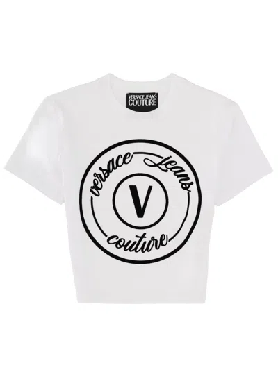 Versace Jeans Couture "v-emblem" T-shirt In White
