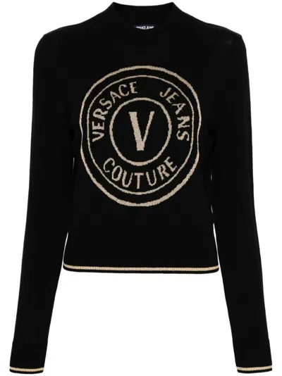 VERSACE JEANS COUTURE V-EMBLEM WOOL JUMPER