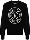 Versace Jeans Couture Logo-print Crew-neck Sweatshirt In Schwarz
