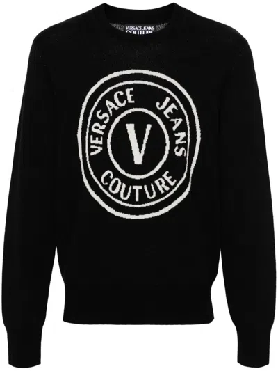 VERSACE JEANS COUTURE V-EMBLEM WOOL JUMPER
