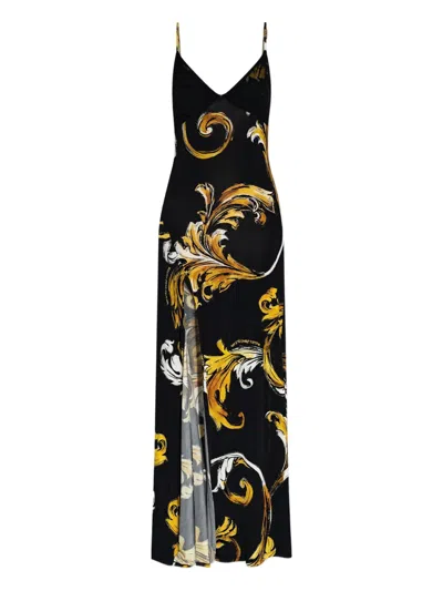 Versace Jeans Couture V-neck Dress In Black