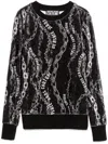 Versace Jeans Couture Long-sleeve Logo Chain-print Shirt In Black
