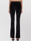 Versace Jeans Couture Velvet Flared Leg Trousers With Elastic Waistband In Black