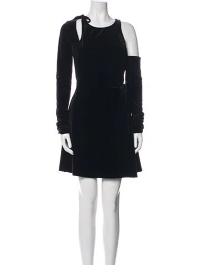 Pre-owned Versace Jeans Couture Velvet Mini Dress In Black
