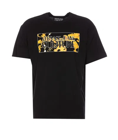 Versace Jeans Couture Versace Chain Couture T-shirt In Black Gold
