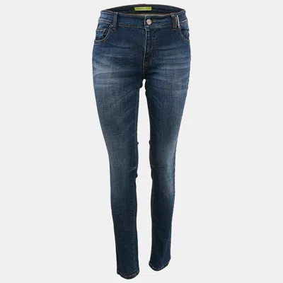 Pre-owned Versace Jeans Couture Versace Jeans Blue Denim Embellished Pocket Jeans M Waist 30"
