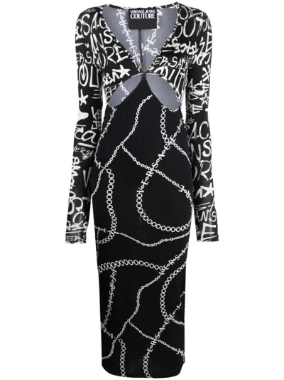 Versace Jeans Couture Midikleid Mit Cut-outs In Black