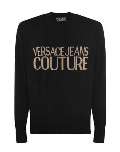 Versace Jeans Couture Pullover Man Sweater Black Size Xxl Cotton