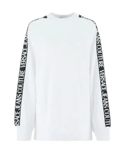 Versace Jeans Couture Sweatshirt Oversize Man Sweatshirt White Size L Cotton