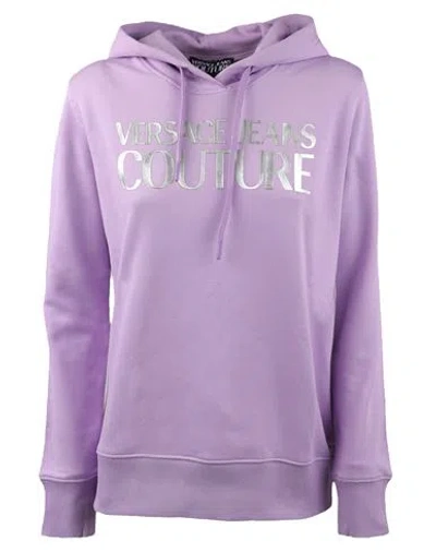 Versace Jeans Couture Sweatshirt Woman Sweatshirt Lilac Size M Cotton In Purple