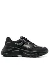 Versace Jeans Couture Chain-link Print Leather Sneakers In Multicolor