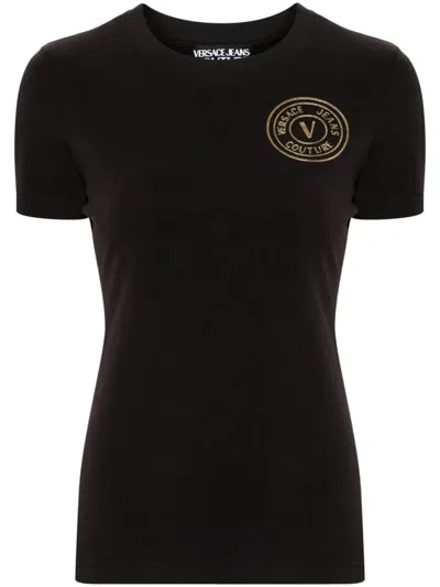Versace Jeans Couture T-shirts And Polos In Black Gold