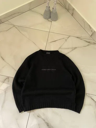 Pre-owned Versace Jeans Couture Versace Vintage Y2k Wool Center Logo Sweater In Black
